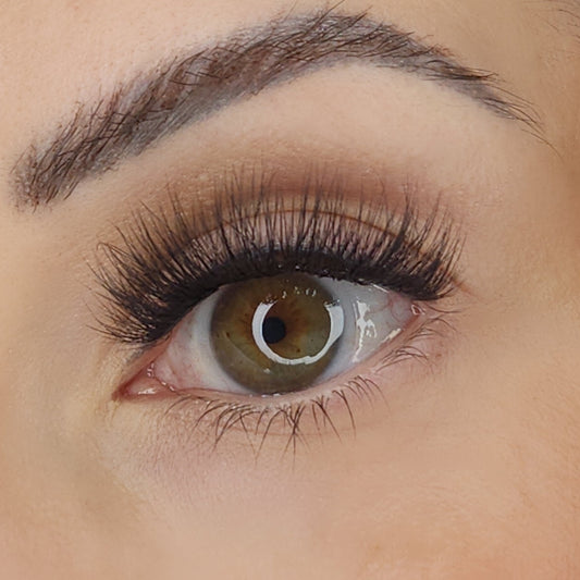spotlight pre mapped pre glued cluster lashes on eye