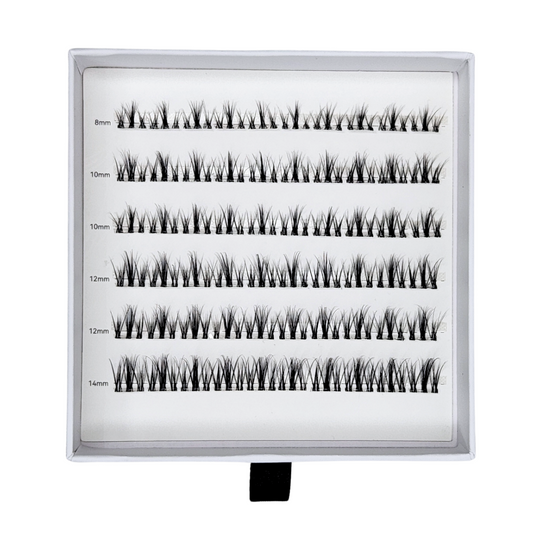tease natural wispy pre glued cluster lash tray