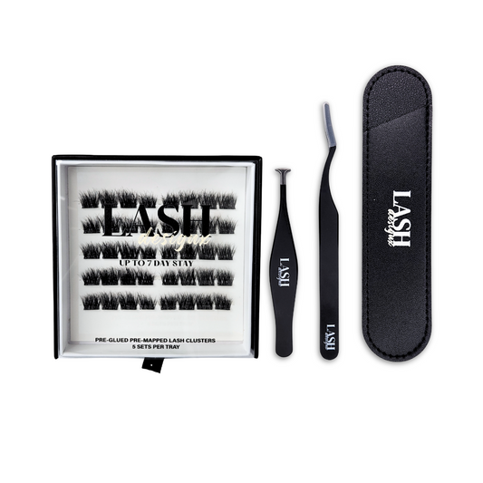 pre glued cluster lash tray starter kit