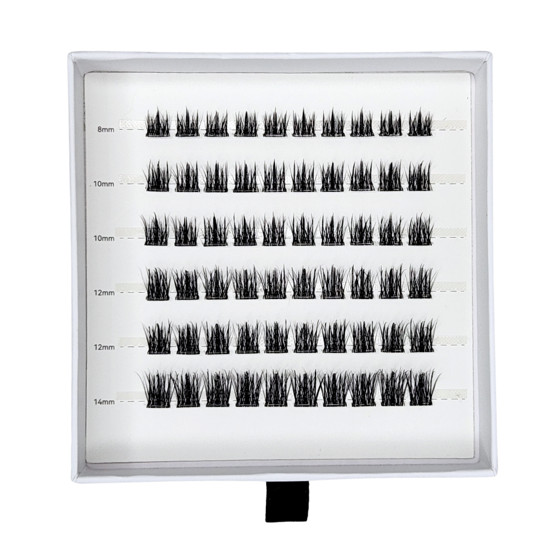 whisper hybrid wispy pre glued cluster lash tray