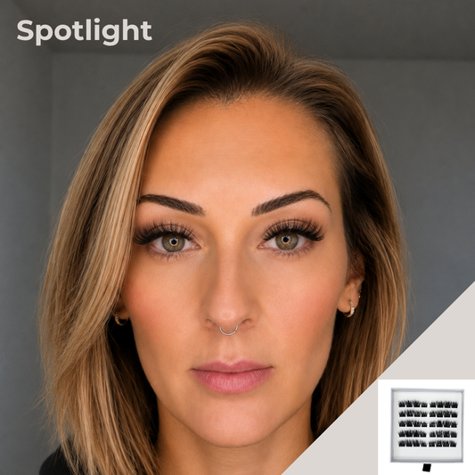 Spotlight pre glued cluster lashes with wispy doll eye effect